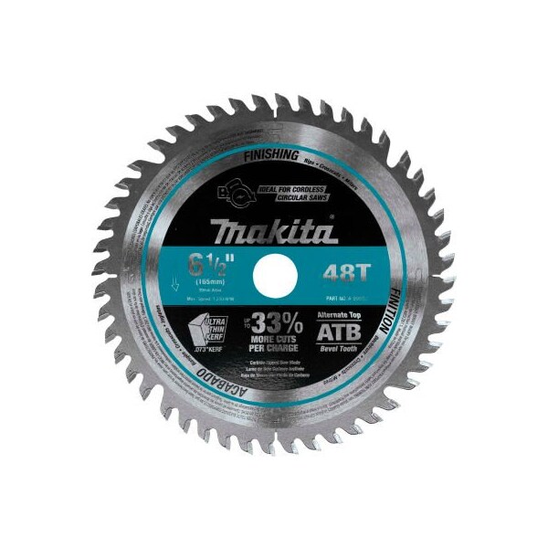 Makita Carbide-Tipped Cordless Plunge Saw Blade, Wood, 6-1/2inDia, 48 TPI A-99932 - main